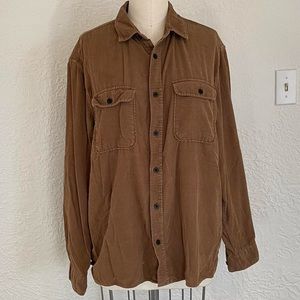 SOLD brown retro corduroy button down shirt jacket from LOGG by H&M